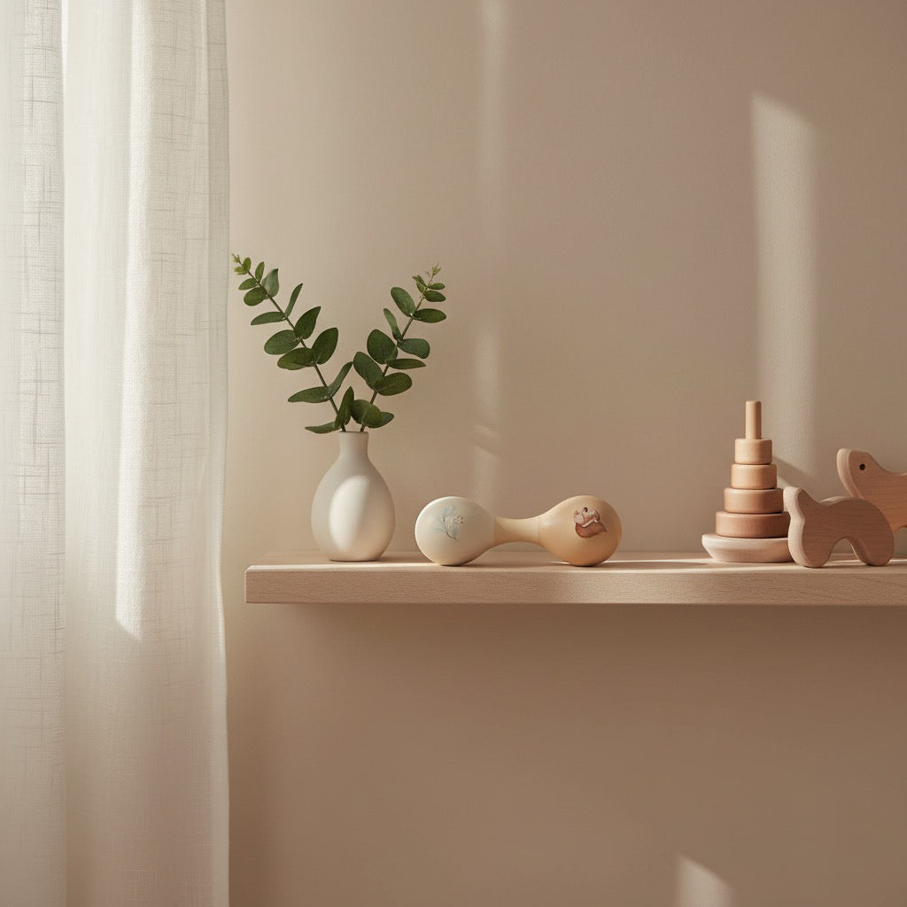 Double Wooden Rattle — Squirrel Edition