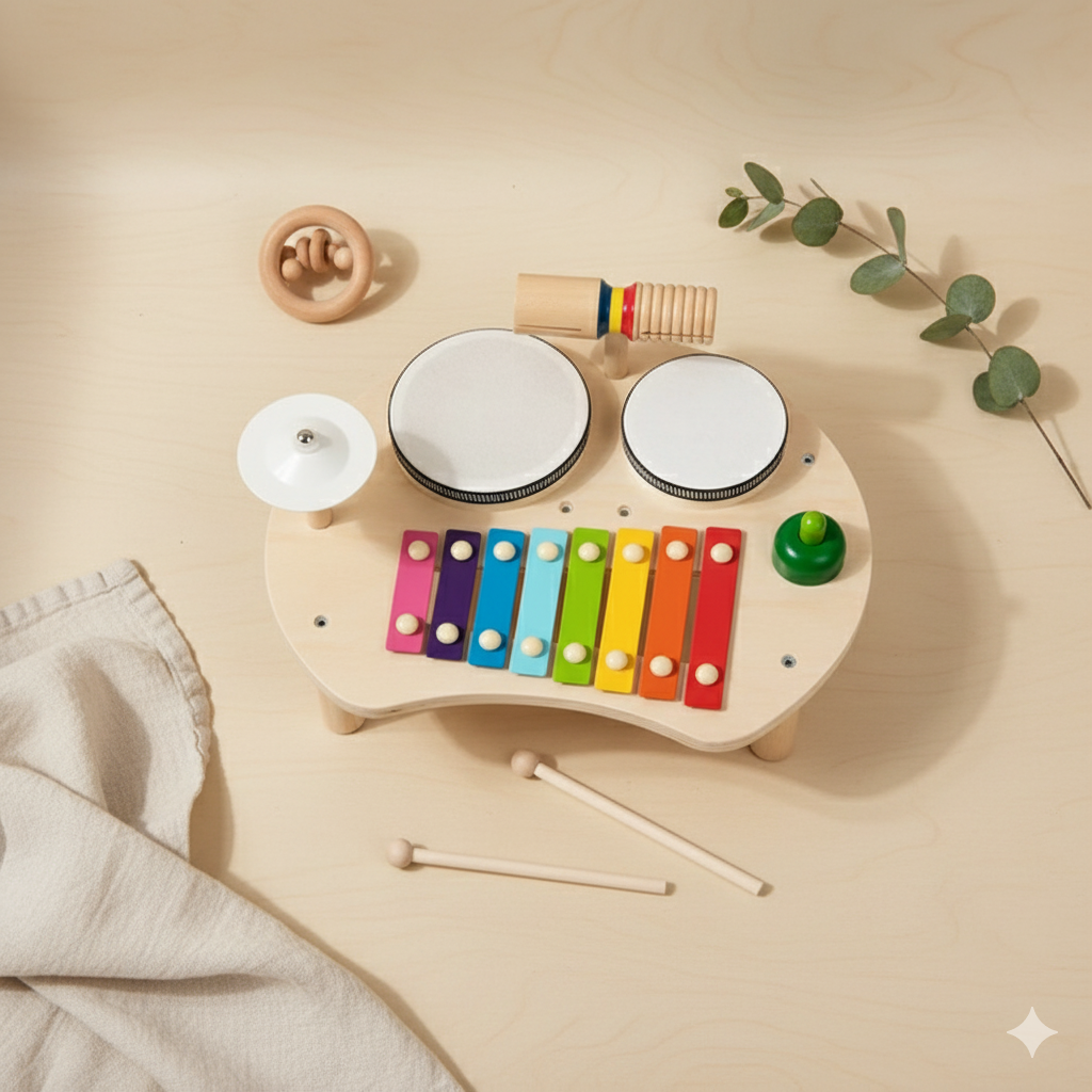 Montessori Musical Set – Sustainable Wooden Baby Toy