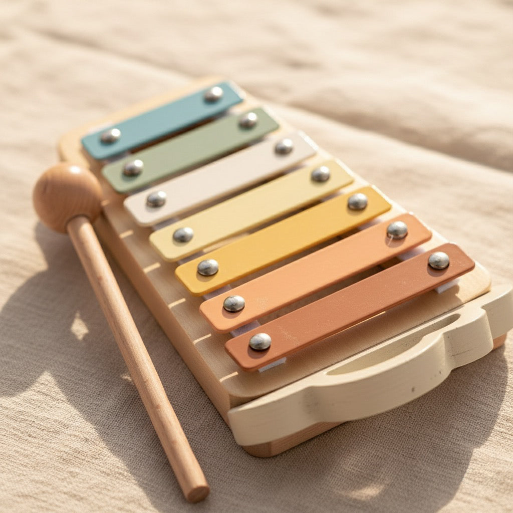 Soft Rainbow Wooden Xylophone