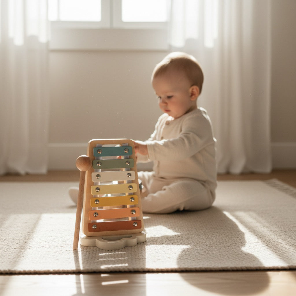 Soft Rainbow Wooden Xylophone