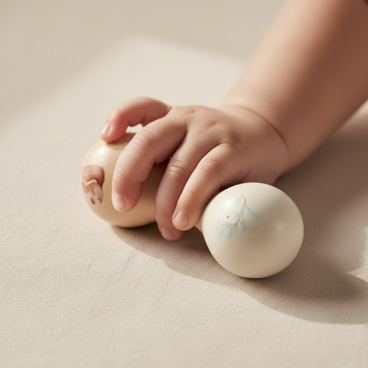 Double Wooden Rattle — Squirrel Edition