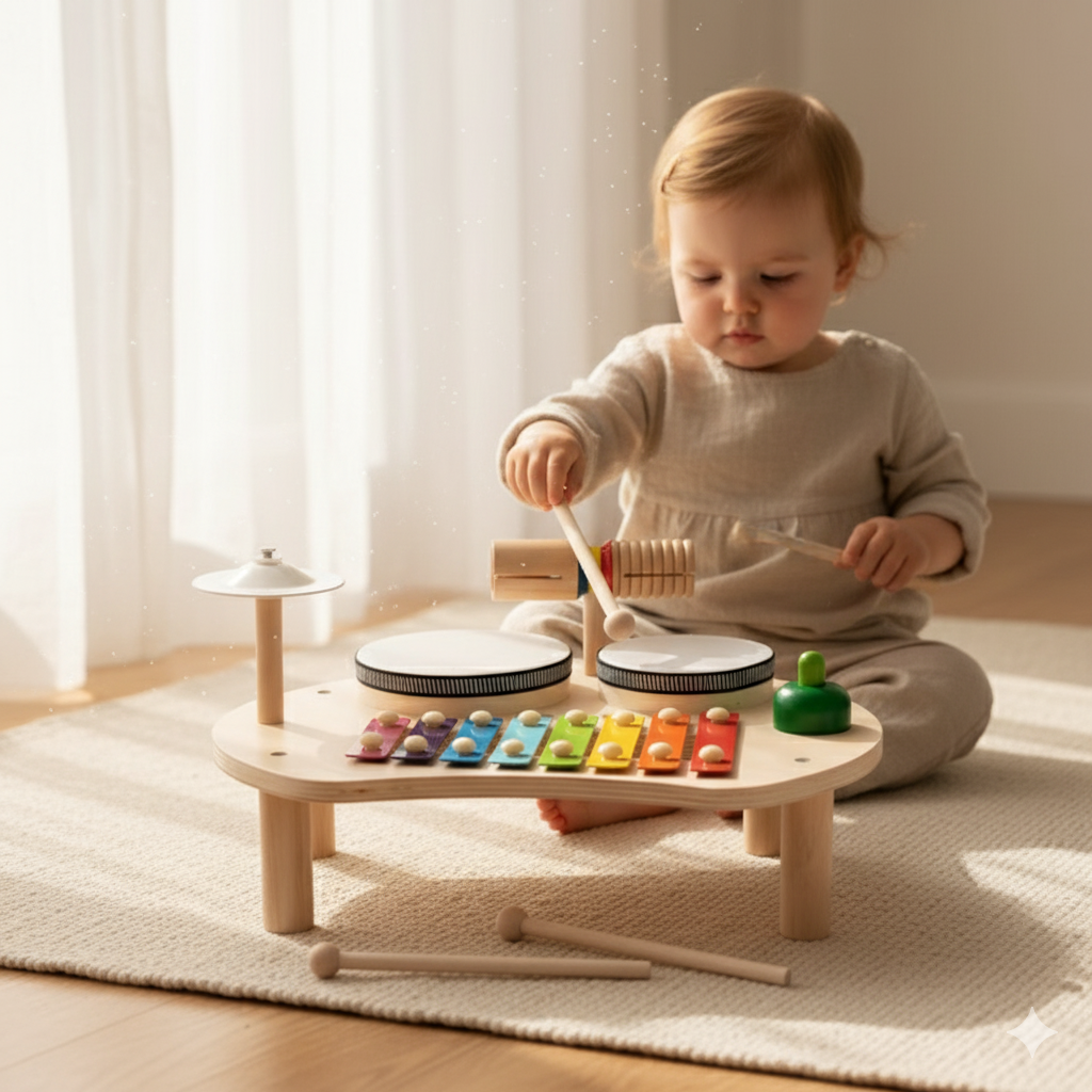 Montessori Musical Set – Sustainable Wooden Baby Toy